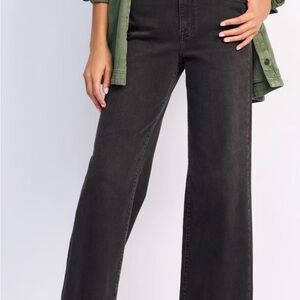 Elegant Black Wide Leg Women's Jeans